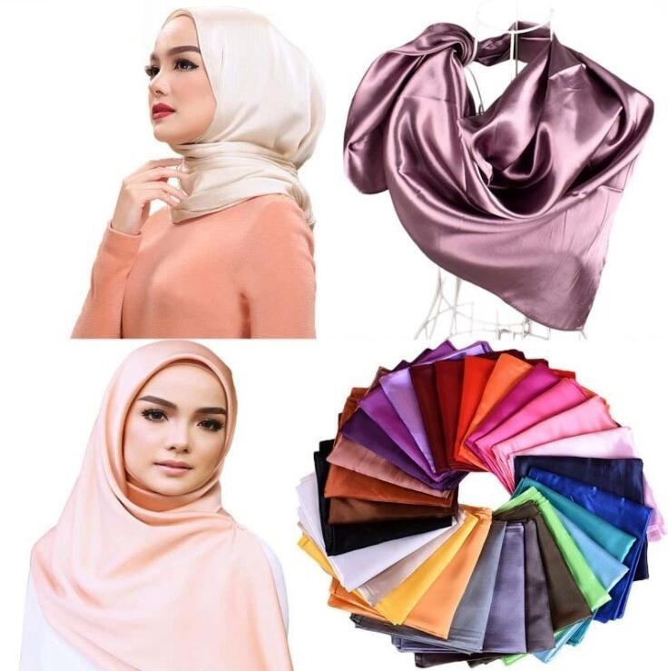 Wholesale 56 Colors Available Plain Silk Scarf Hijab Muslim Women Hijabbers Best Choice Prayer Scarves Shawls