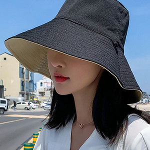 Wholesale women fashion solid color custom embroidery logo 100% polyester bucket hat