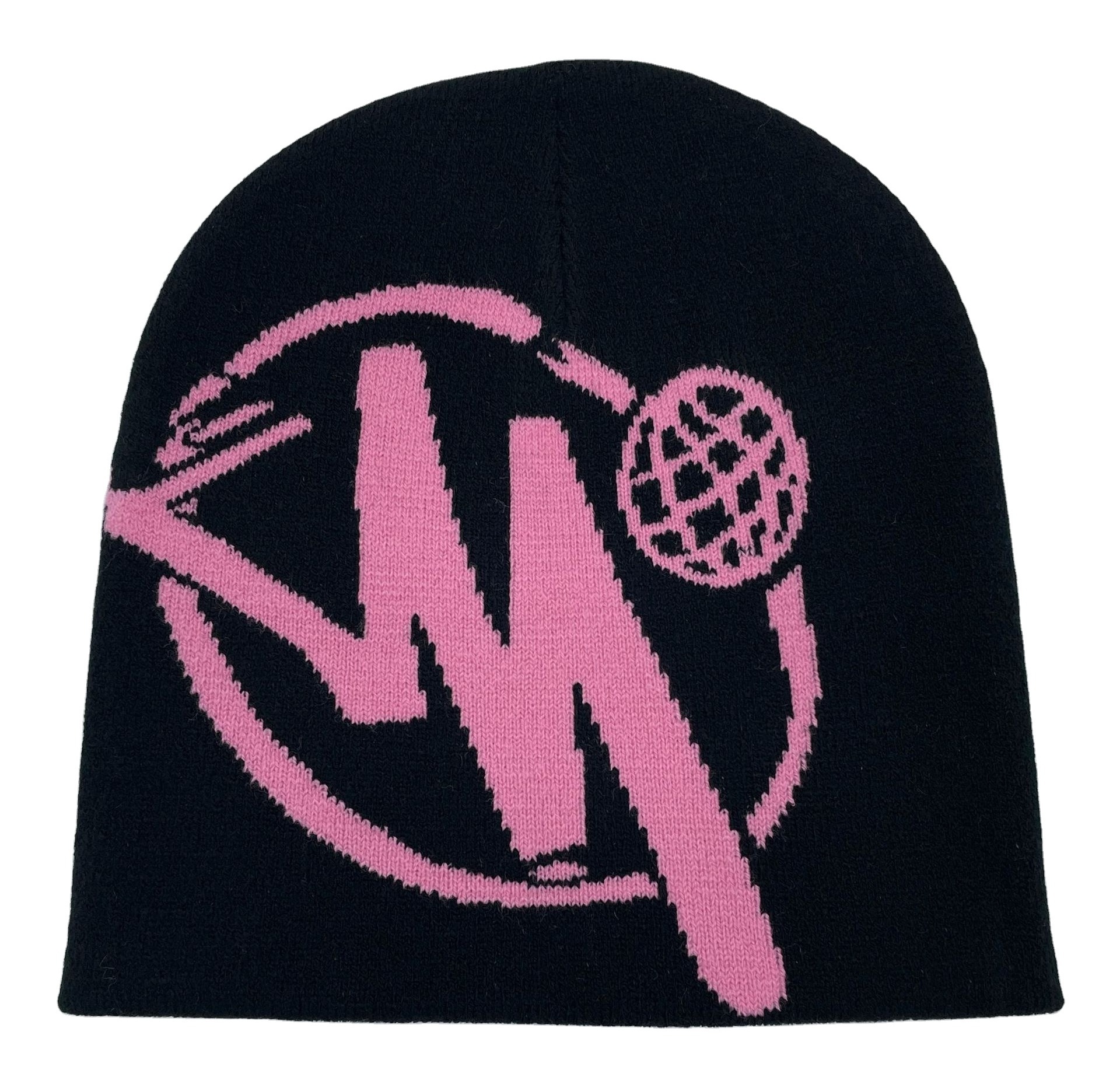 Wholesale Design Knitted Hat Fashion Words Winter Beanies With Custom Print Jacquard Logo All Over The Hat