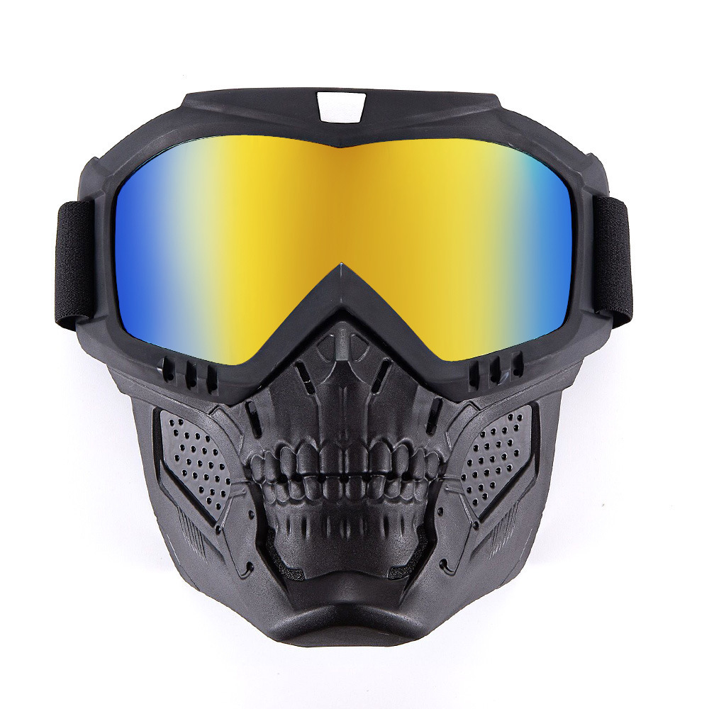 Motorcycle Helmet Goggles With Removable Face Mask ATV Dirt Bike Motocross Eyewear Riding Offroad Goggles