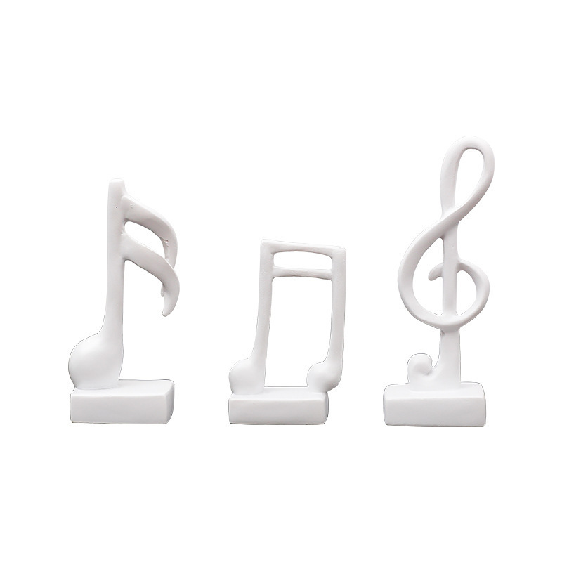 Home Decoration Accessories Statuette Golden Musical Note Handicraft Set Modern Figurine Decorative Art Love Resin Folk Art