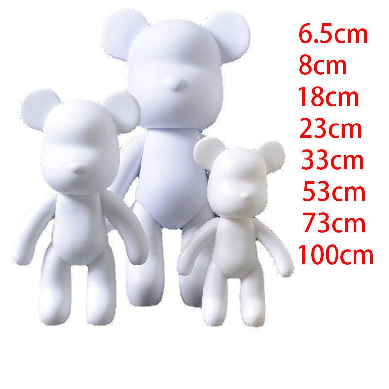 Cheaper Ant Cute diy Fluid Bear bearbrick 1000% White brick figurine for fluid pour painting