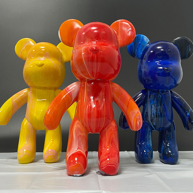 Cheaper Ant Cute diy Fluid Bear bearbrick 1000% White brick figurine for fluid pour painting