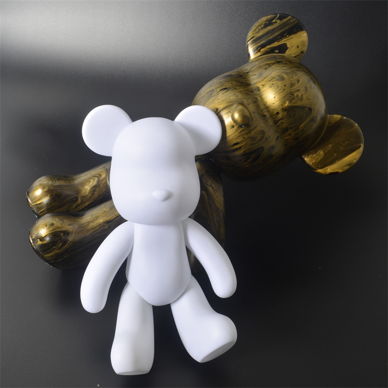 Cheaper Ant Cute diy Fluid Bear bearbrick 1000% White brick figurine for fluid pour painting