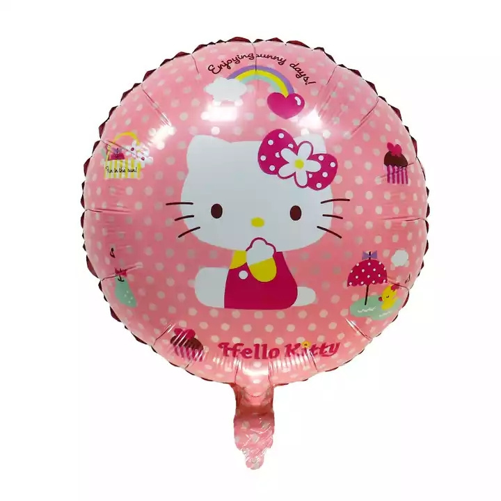 18 Inch Round Cute Cat Globos Aluminum Foil Cartoon Balloon Kids Inflatable Toys Shower Balls