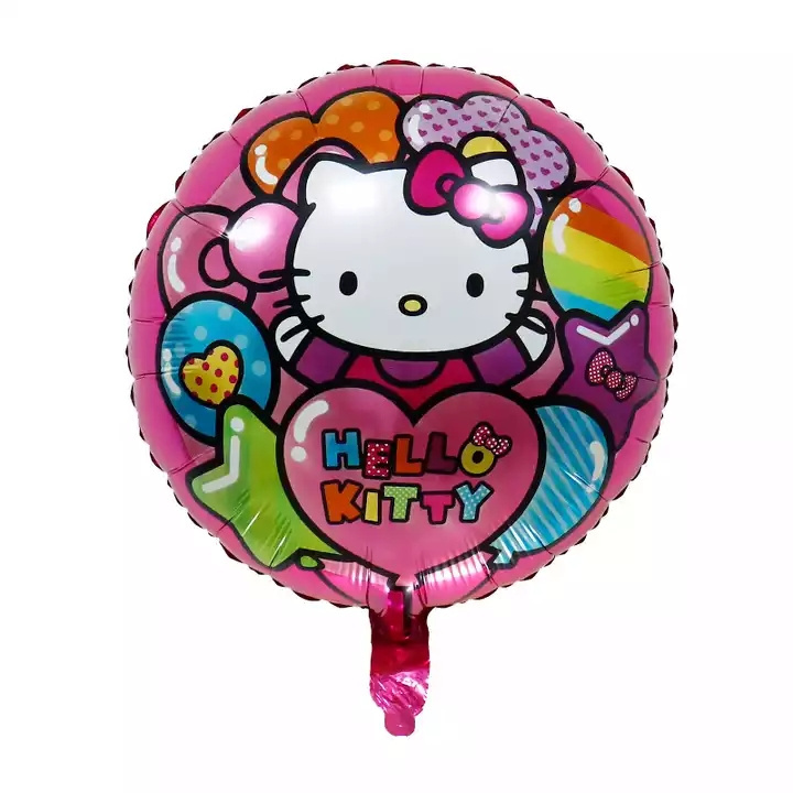 18 Inch Round Cute Cat Globos Aluminum Foil Cartoon Balloon Kids Inflatable Toys Shower Balls