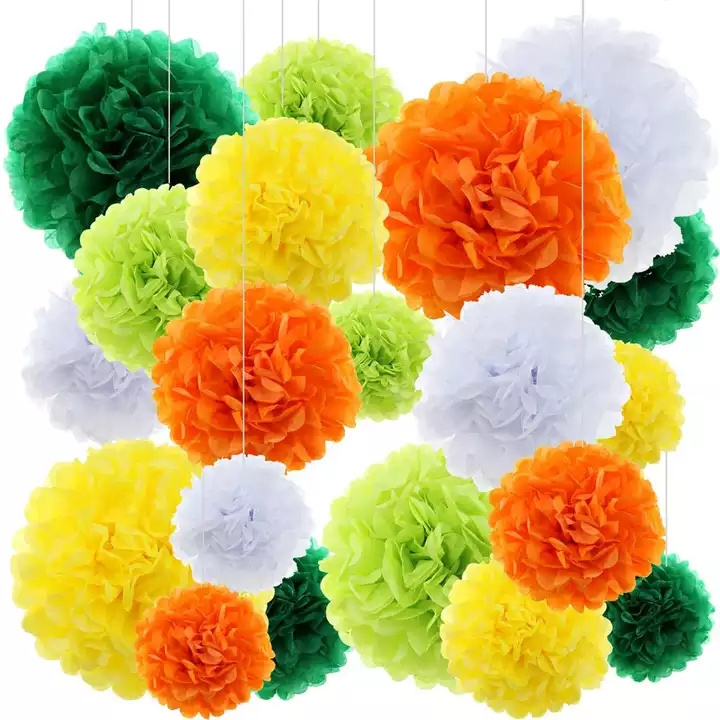 Hanging Flower Balls Graduation Wedding Birthday Bridal Shower Party Decoration Tissue Paper Pompoms For Craft