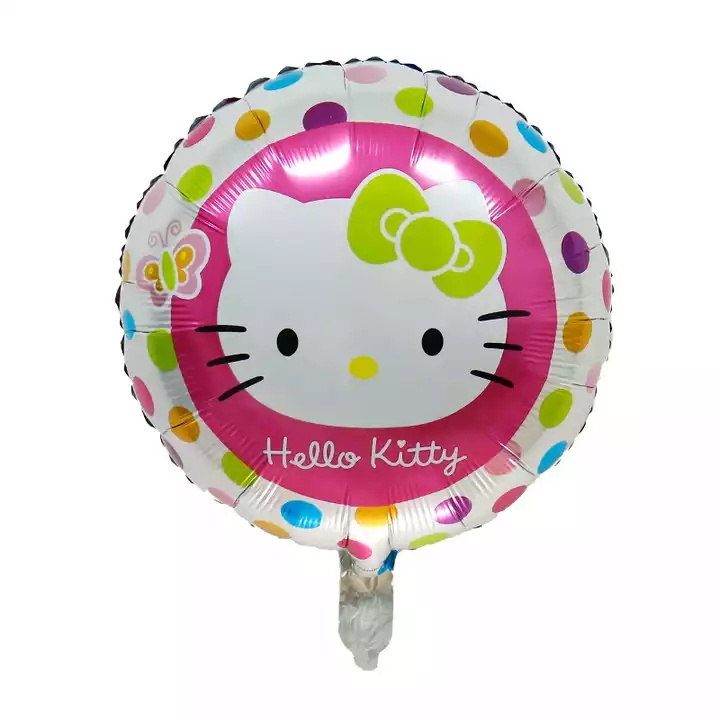 18 Inch Round Cute Cat Globos Aluminum Foil Cartoon Balloon Kids Inflatable Toys Shower Balls