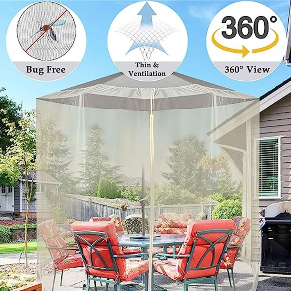 Large Umbrella Mosquito Bug Net Parasol Outdoor Patio Lawn Garden Camping  Polyester Sunshade Awning Cover Without Insects