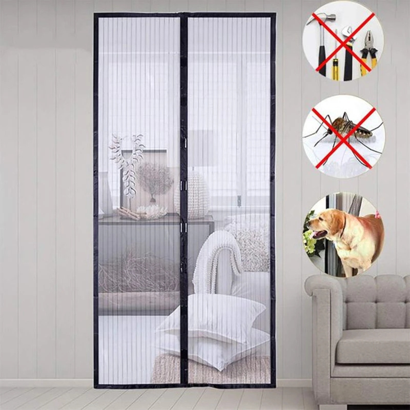 2023 Summer Punch-Free Magnetic Anti Mosquito Insect Mosquito Net Fly Door Curtains Mesh Automatic Closing Door Kitchen Screen