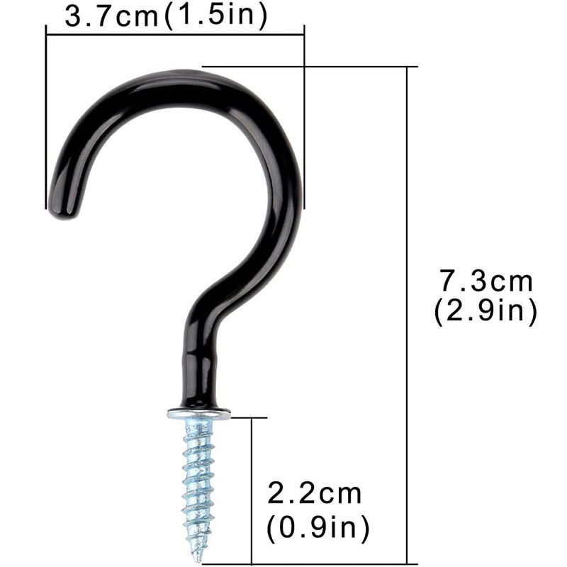 Outdoor Camping Thread Nail Deck Peg Tent Rope Fixing Screw Hook Nail Ceiling hook flower basket cup screw-in plastic cup hook