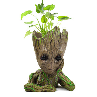 Wholesale  Hot Sale  Groot Flower pot Ornaments Promotional Gifts PVC Groot Pen holder Flower Pot