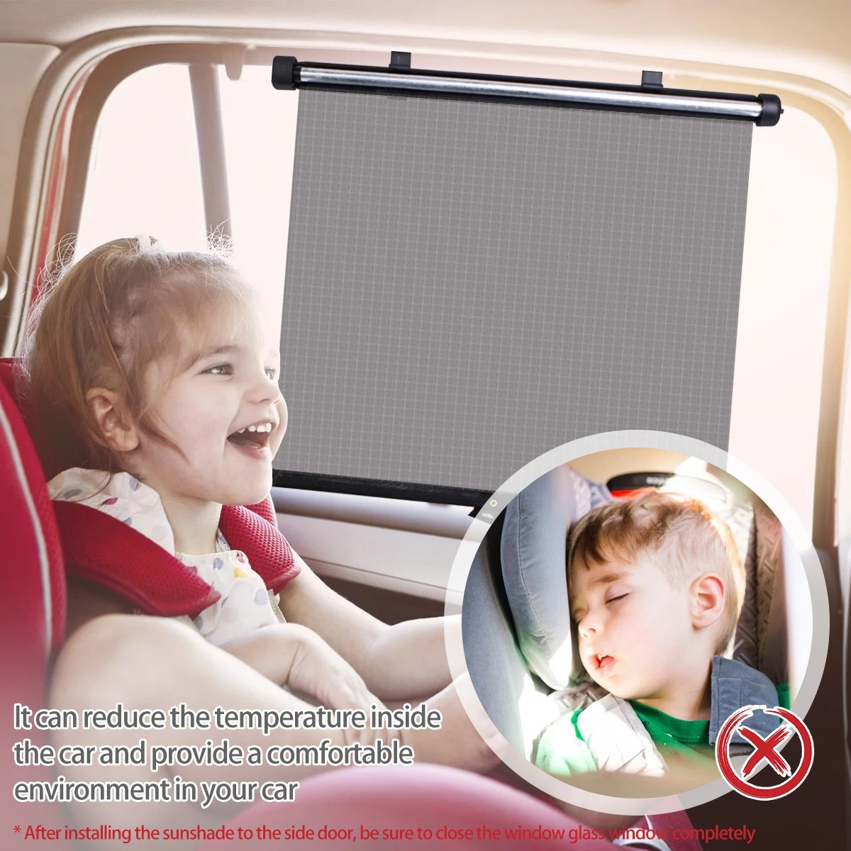 Car Automatic Retractable Sunshade Sun Block Shutter Side Window Block Sun Shade Car Telescopic Curtain