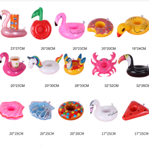 Swimming Pool PVC Inflatable Water Toy Flamingo Swan Fruit Floating Drink Cup Holder