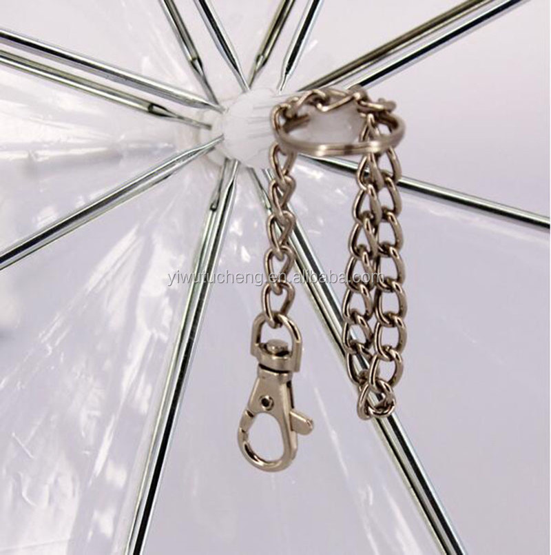 Wholesale Transparent PE Pet Umbrella Small Dog Umbrella Rain Gear with Dog Leads Keeps Pet Dry Comfortable in Rain custom logo