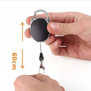 Outdoor Portable Retractable Lock Anti Theft Mini Safety Buckle EDC Elastic Key Ring Quick Hanging Telescopic Keychain