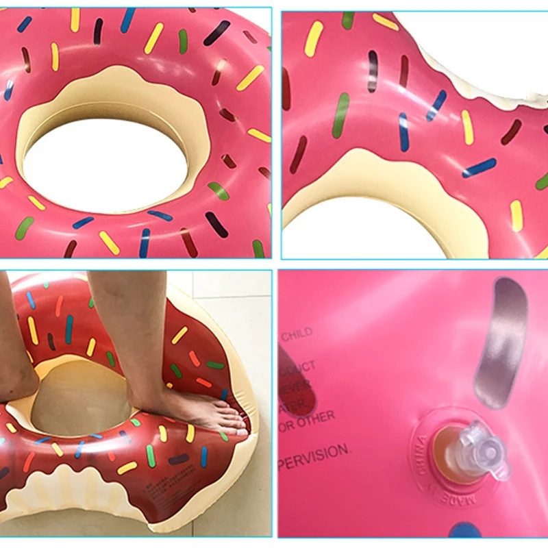 Inflatable Donut Swimming Ring Safe Pool Float Summer Outdoor Activitity Party Eco-Friendly Cute Kids Adult Swimming Training