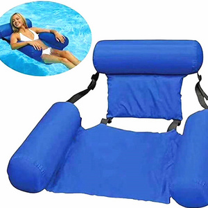 Foldable Inflatable Floating Chair Row Swimming Pool Water Hammock Air Mattresses Bed Beach PVC Summer Water Sports Lounger