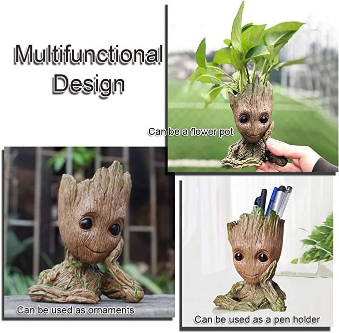 Wholesale  Hot Sale  Groot Flower pot Ornaments Promotional Gifts PVC Groot Pen holder Flower Pot