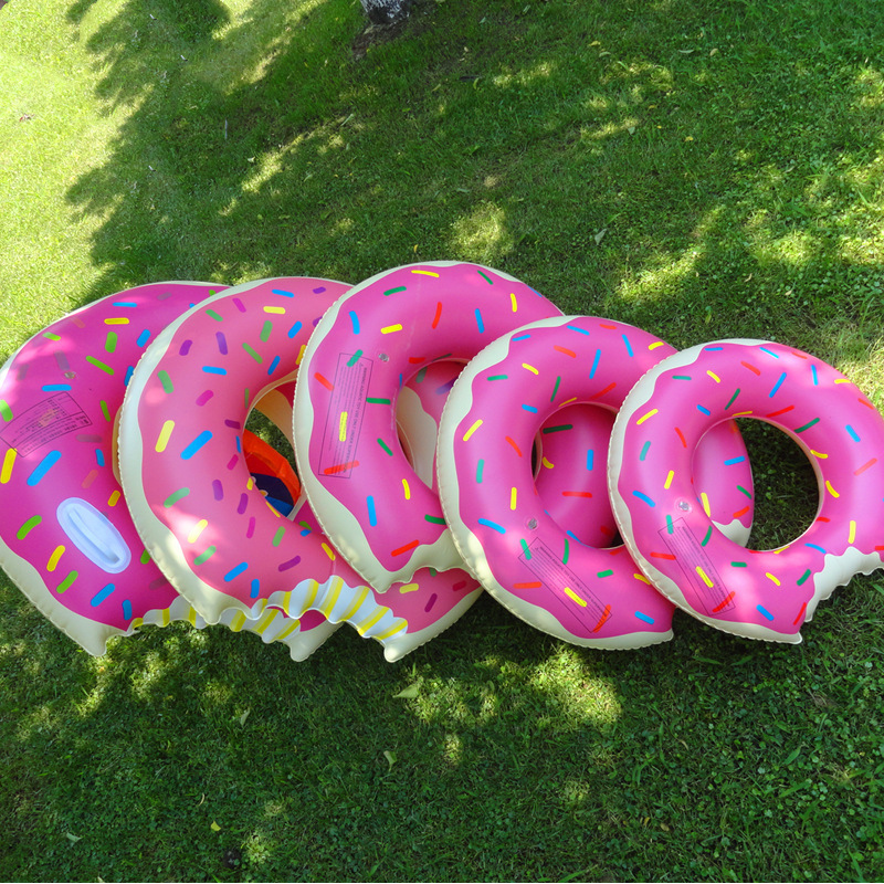 Inflatable Donut Swimming Ring Safe Pool Float Summer Outdoor Activitity Party Eco-Friendly Cute Kids Adult Swimming Training