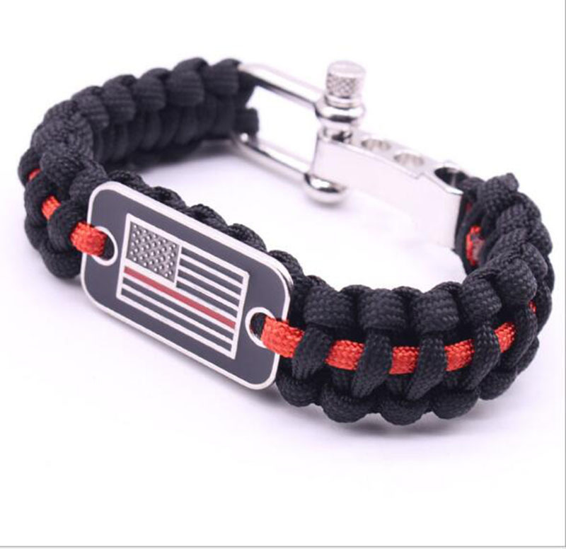 USA flag survival paracord bracelet Outdoor camping climbing emergency rope 7strand paracord DIY bracelet