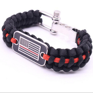 USA flag survival paracord bracelet Outdoor camping climbing emergency rope 7strand paracord DIY bracelet