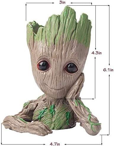 Wholesale  Hot Sale  Groot Flower pot Ornaments Promotional Gifts PVC Groot Pen holder Flower Pot