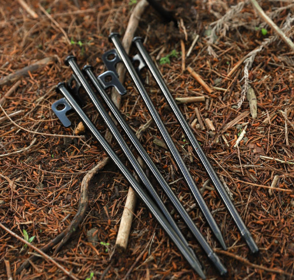 4Pcs/8 Inch Outdoor Tent Nail Tent Pegs Heavy Duty Steel Tent Stakes for Camping Canopy Awning Camping Ground Nails