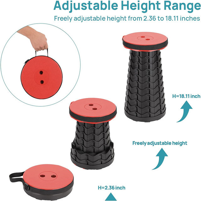 Retractable Portable Telescopic Stool for Adults Upgraded Small and Lightweight Expandable Stool for Fishing Camping Outdoor