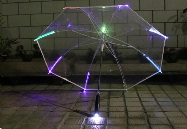 LED Luminous Transparent Umbrella With Flashing Function