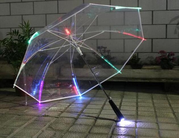 LED Luminous Transparent Umbrella With Flashing Function