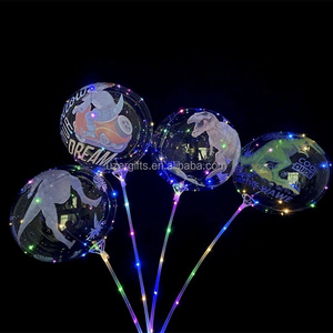 Uzer 20 inch dinosaur LED clear bobo bubble Balloons Helium clear Bobo balloon for birthday party Decoration