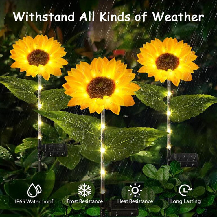 LED Outdoor Garden sunflower Lights Solar Powered Waterproof IP65 Rating Hanging Lights for Porch Patio Camping Party