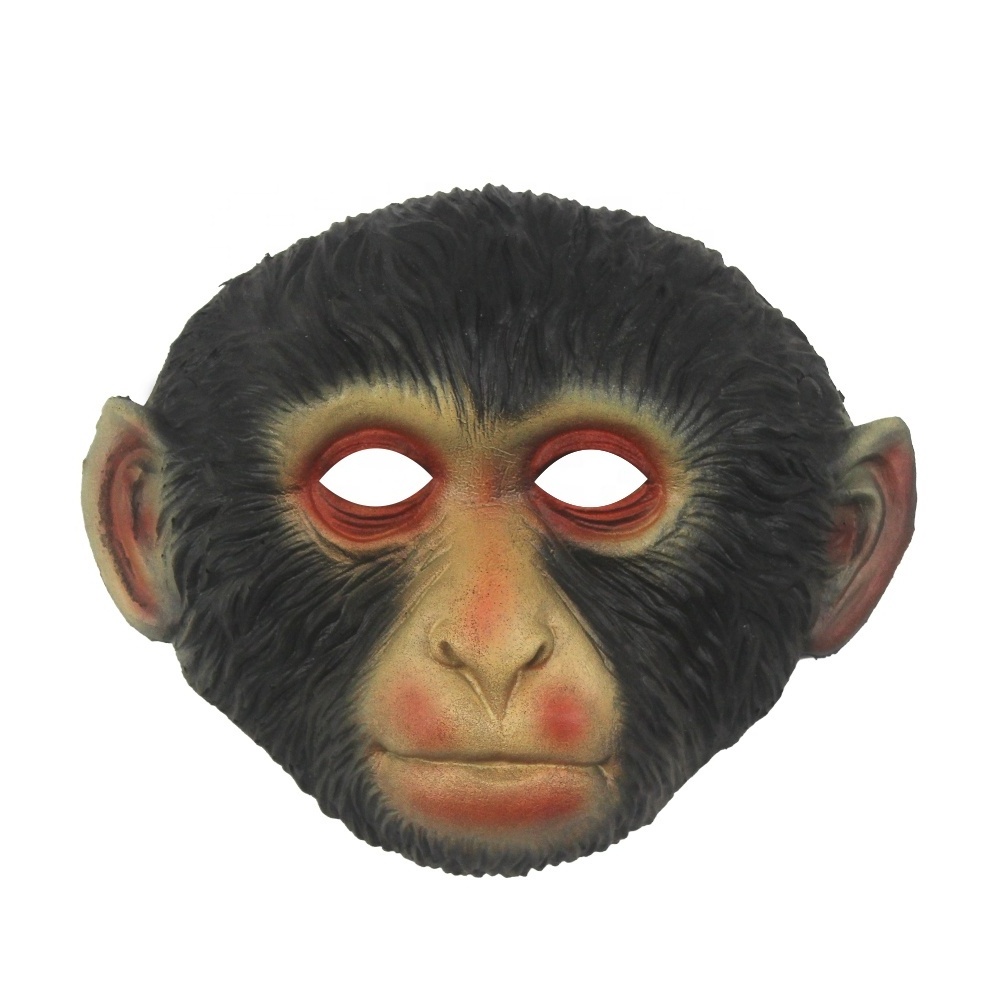 Wholesale Halloween Costume Animal Mask Soft PU Monkey Mask 3D Realistic Gorilla Mask Party Decor