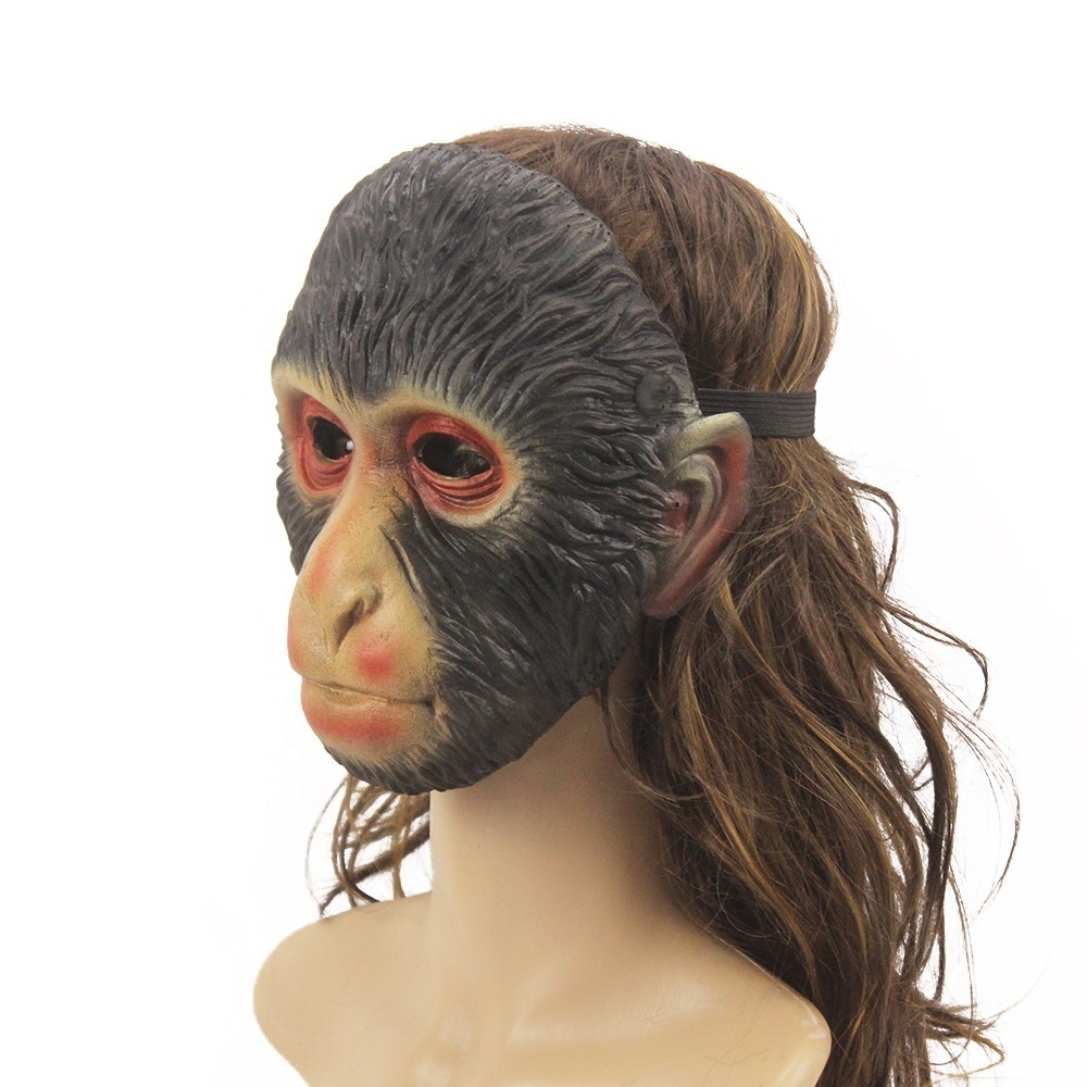 Wholesale Halloween Costume Animal Mask Soft PU Monkey Mask 3D Realistic Gorilla Mask Party Decor