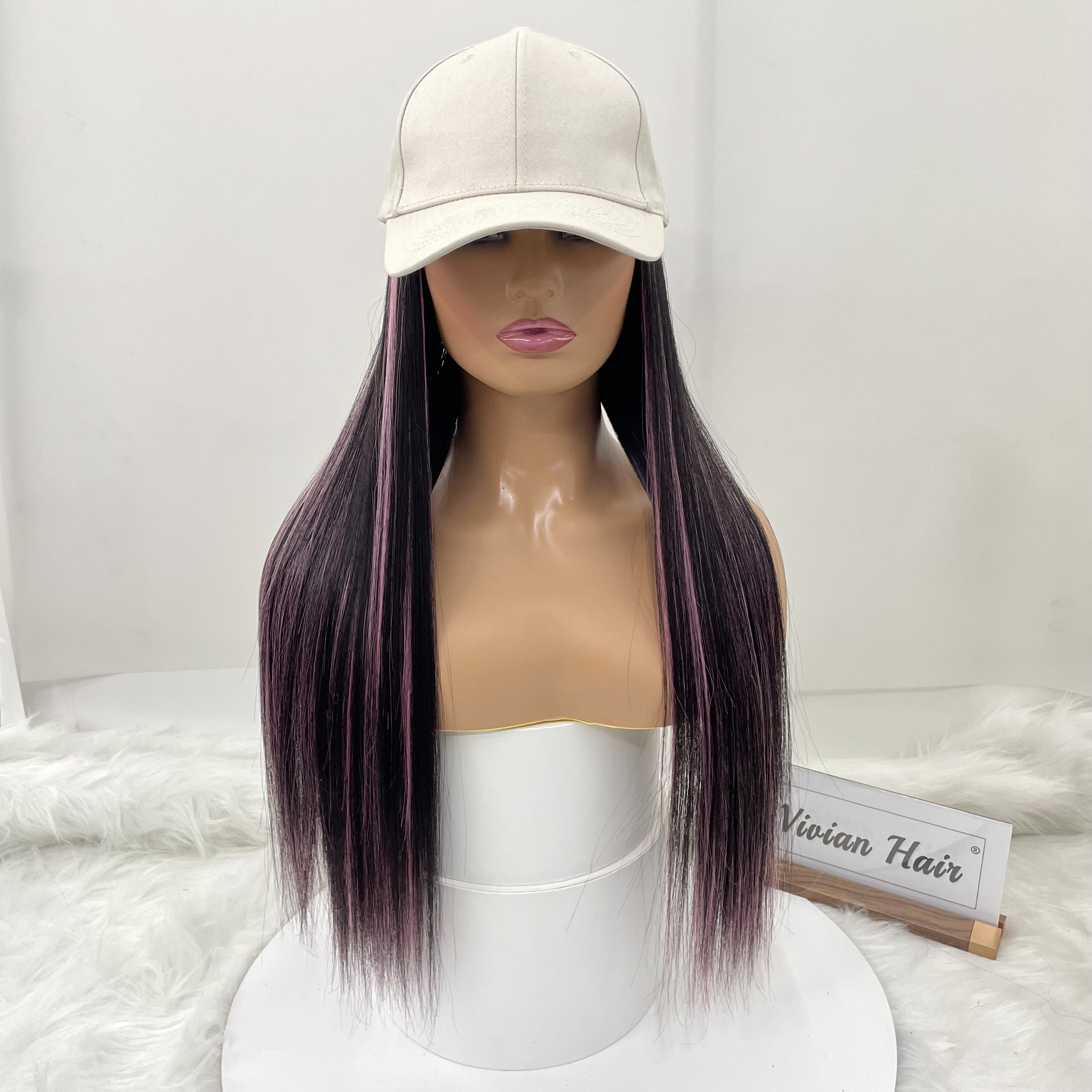 Best Selling Straight Pick dyeing Hair Hat Wig,Fashionable Baseball Hat Long Human Hair Wigs For Black Women