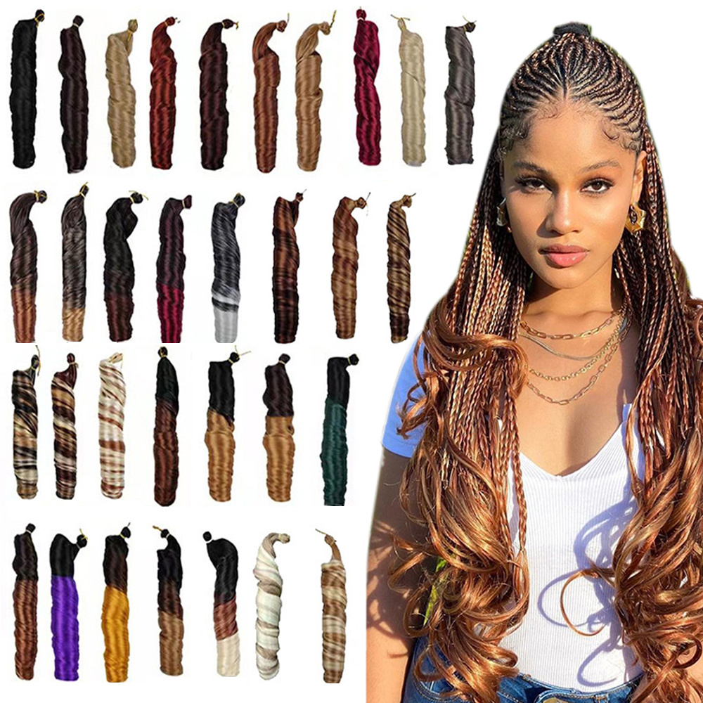 Kanekalons Fiber Hair french curl braiding hair  crochet extensiones crochet spiral  french curls silky for braids Pony Style