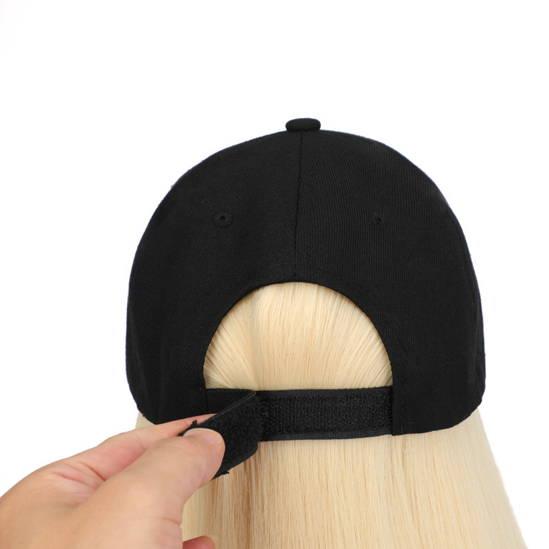 wholesale high quality custom hat wig cap hair synthetic bob short straight curly baseball hat black wig caps wholesale