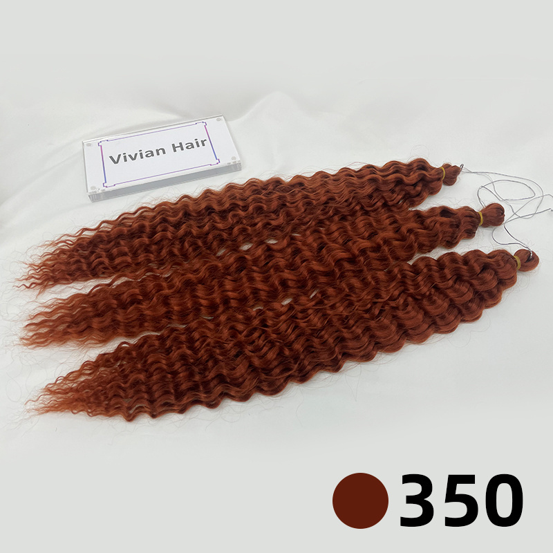 Russian long extra deep wave 24inch 100gram Ariel curl crochet braiding hair  braids bulk hair with ombre color