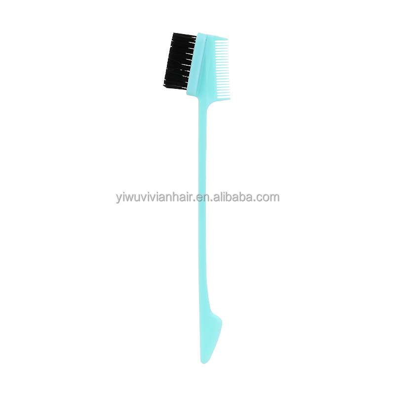 7 Colors Custom Logo Hair Beauty Plastic Double Sided Hair Edge Control Comb and Brush