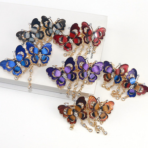 New Butterfly Hair Clips For Women Diamond Spring Hair Clip Acrylic Hairgrips Wholesale