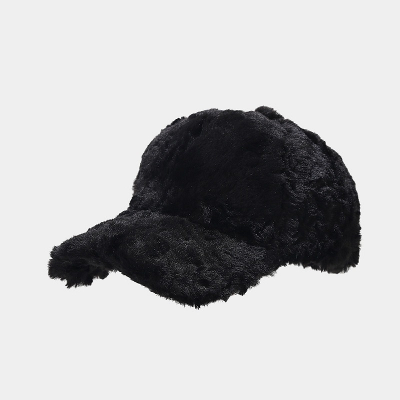 New Unisex Winter Thicken Warm Plush Fluffy Sports Baseball Hat For Women Fashion Fur Wool Caps