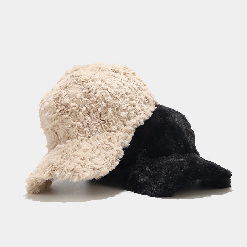 New Unisex Winter Thicken Warm Plush Fluffy Sports Baseball Hat For Women Fashion Fur Wool Caps