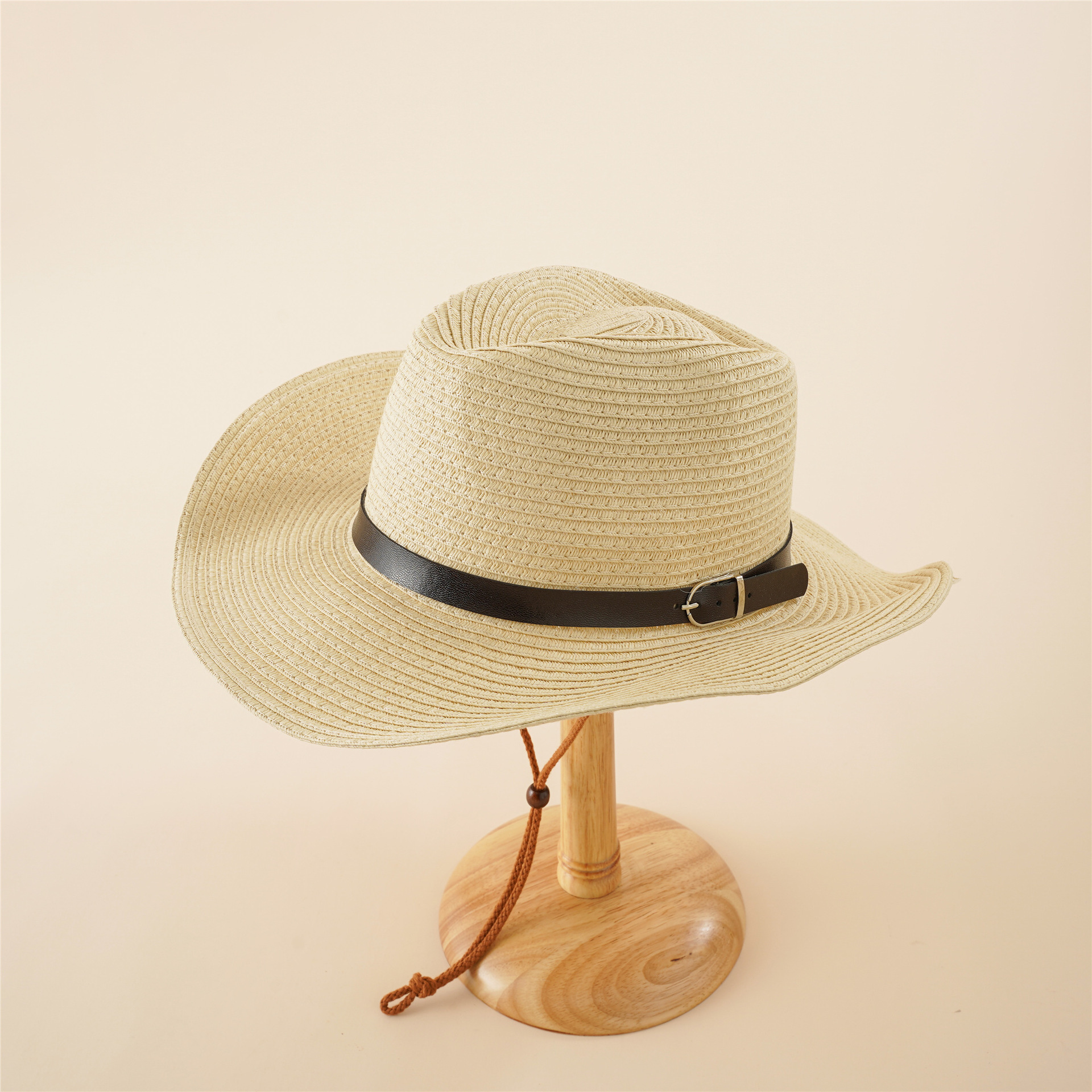 Veijer wholesale adjustable summer white plain straw cowboy hats men and women