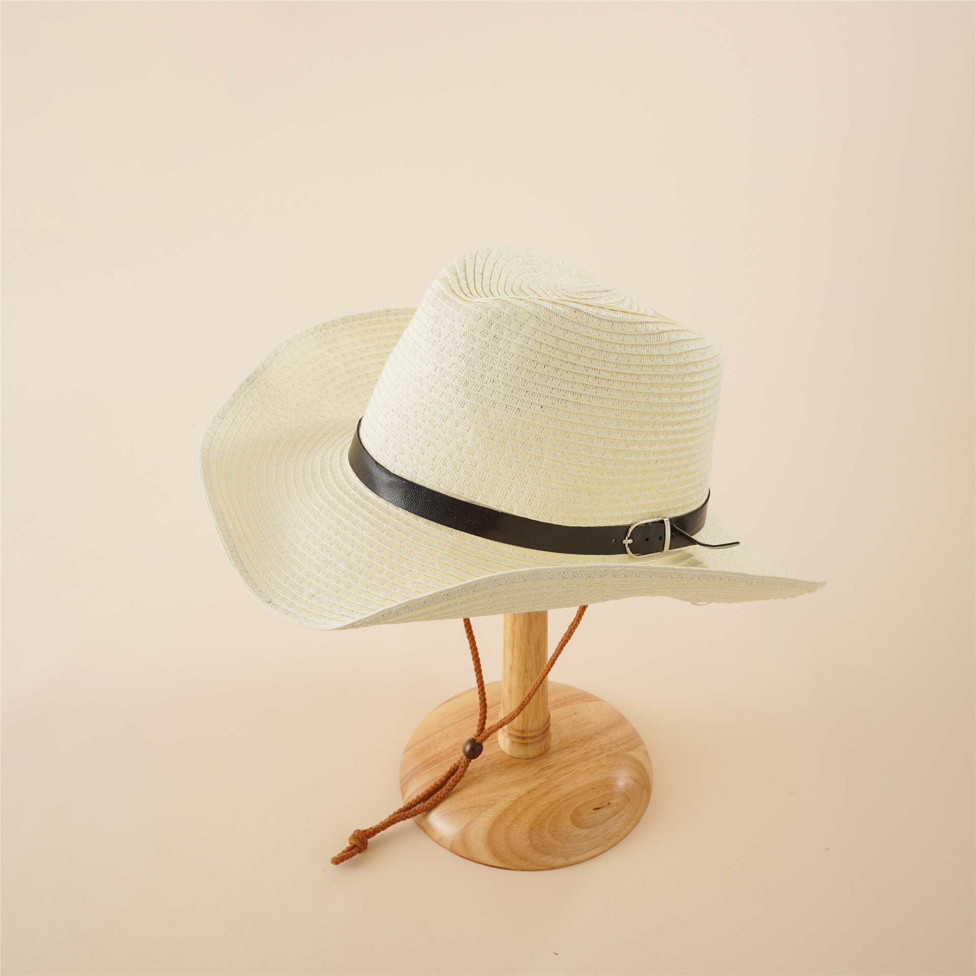 Veijer wholesale adjustable summer white plain straw cowboy hats men and women