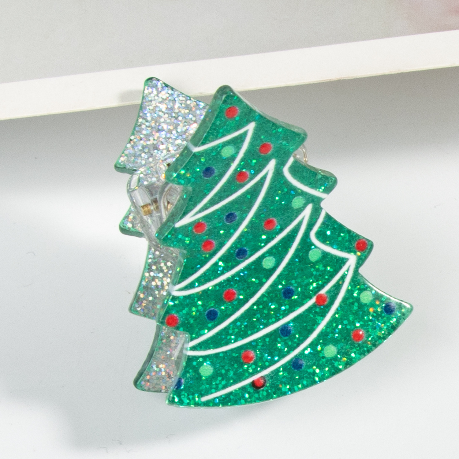 Veijer Christmas  hair accessories Cute cartoon snowman green Christmas tree claw clip