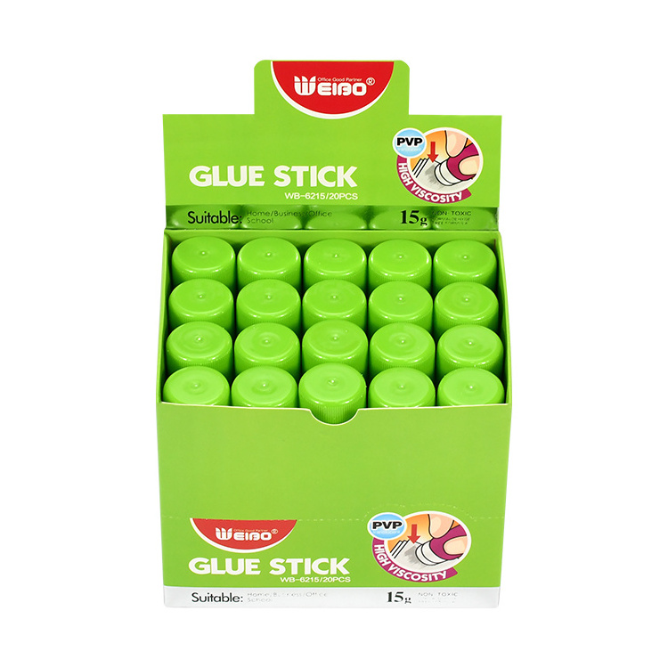 Large Capactity 15g 20pcs set Strong Adhesive Green Glue Stick  for Adult Kids School Craft Scrapbooking Supplies