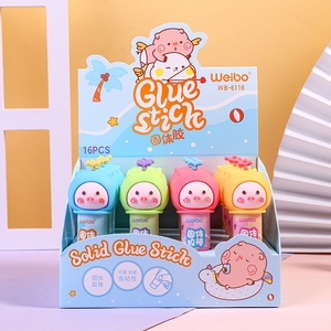 WEIBO High Quality Cartoon Pig Head Cover White Glue Solid Glue Non-toxic Pva Cute Solid Glue Stick For Students