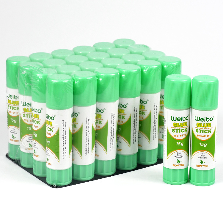 Large Capacity 12g 24pcs set Strong Adhesive Green Glue Stick  for Adult Kids School supplies Hand