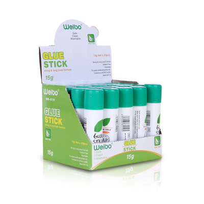 Weibo Wholesale Strong Adhesive 8g Green Solid Glue Stick for Adult Kids School office stationery factory sale weibo stationery